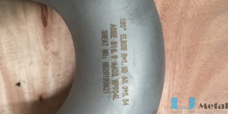 marking on 904L fitting 180 elbow